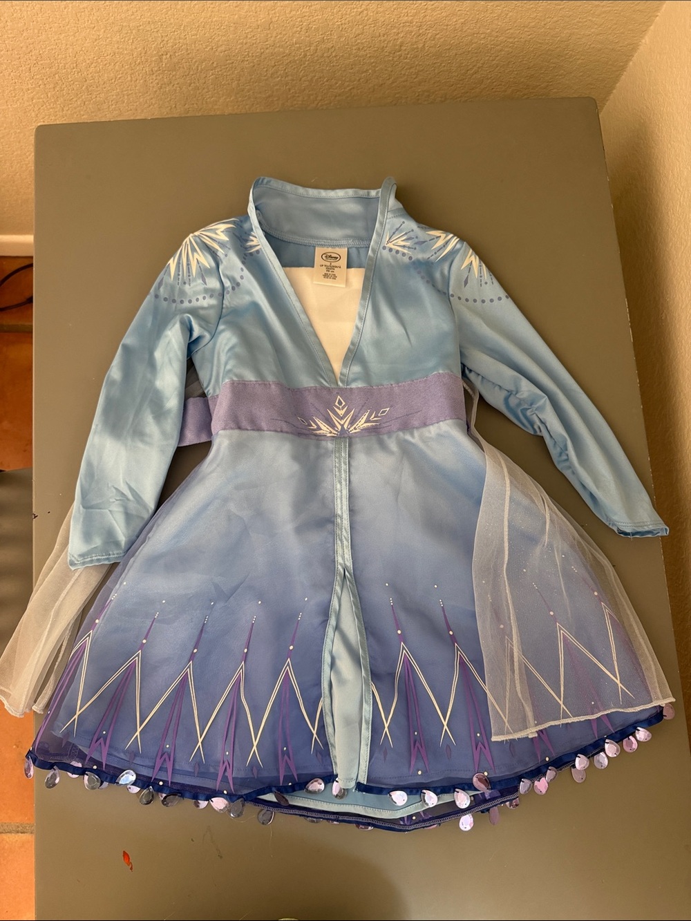 Disney Girls Light Blue and Purple Elsa-Inspired Sparkle Princess Dress